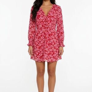 Julia Jordan Pink Floral Long Sleeve Dress